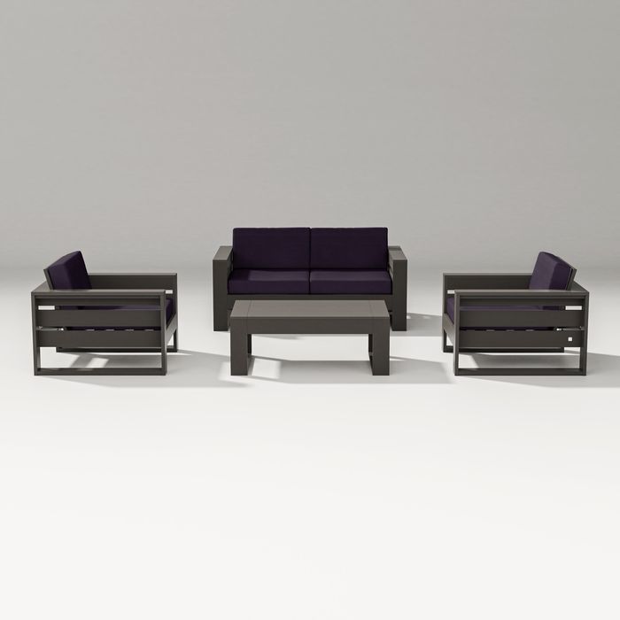 POLYWOOD LATITUDE 4-PIECE LOUNGE LOVESEAT SET FREE SHIPPING