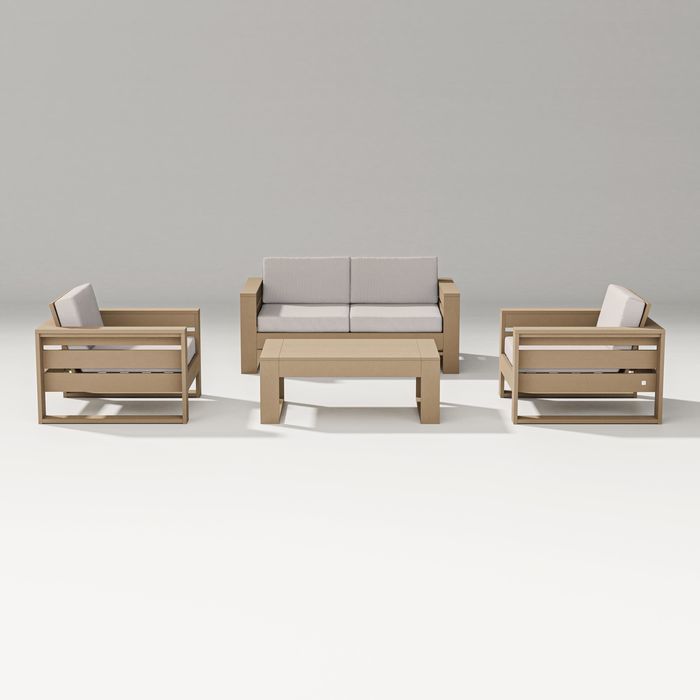 POLYWOOD LATITUDE 4-PIECE LOUNGE LOVESEAT SET FREE SHIPPING