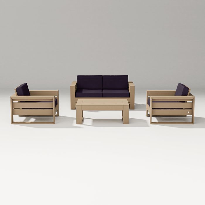 POLYWOOD LATITUDE 4-PIECE LOUNGE LOVESEAT SET FREE SHIPPING