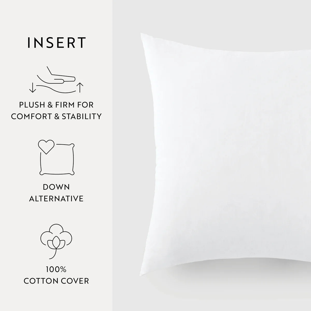 Cotton Decor Throw Pillow Insert with Polyester Fill