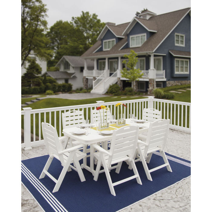 POLYWOOD Nautical Folding Highback Chair 7-Piece Dining Set FREE SHIPPING