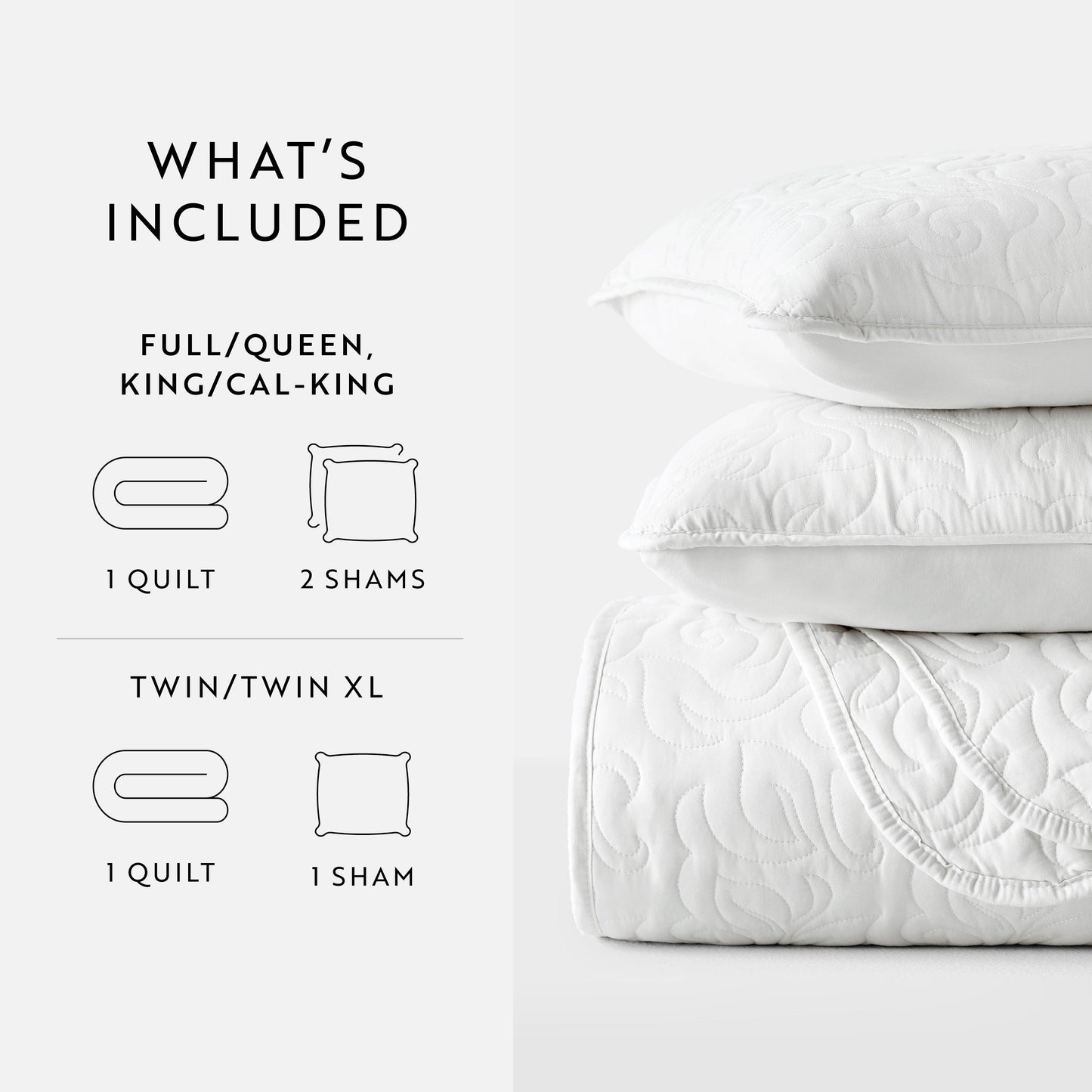 Lightweight Floral Stitch Quilted Coverlet Set