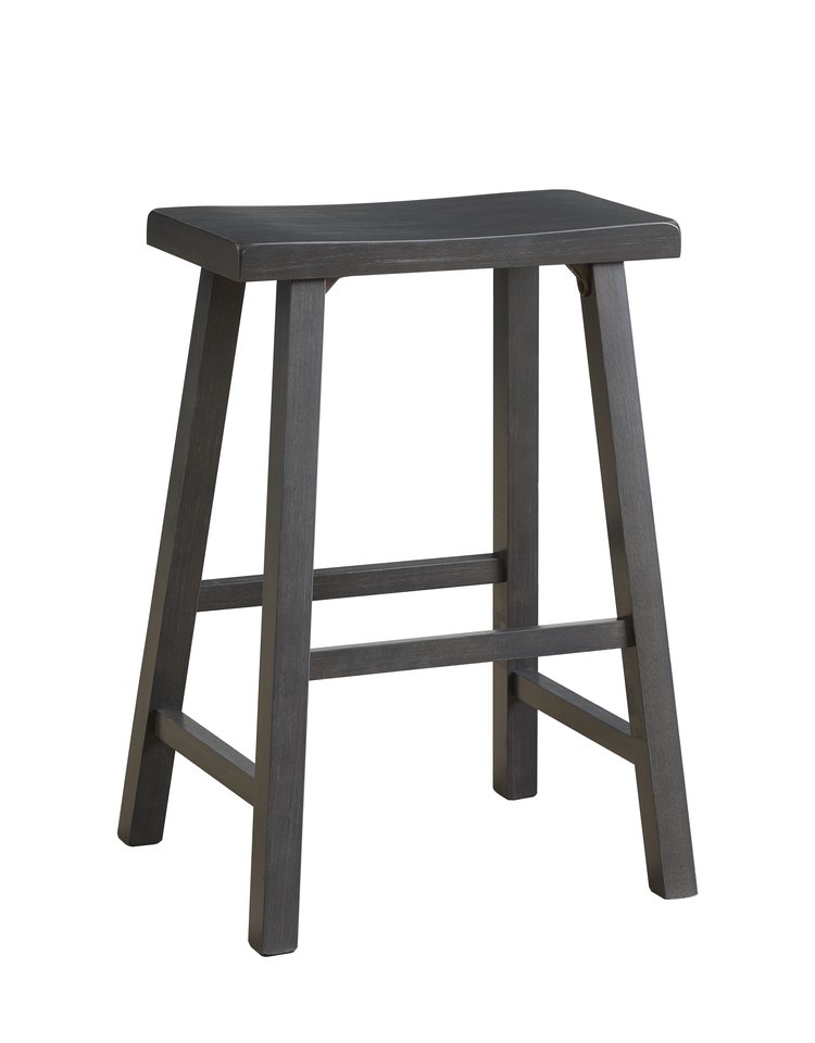 Dining Essentials- Saddle Seat in Heather Gray Stool (Set of 2)