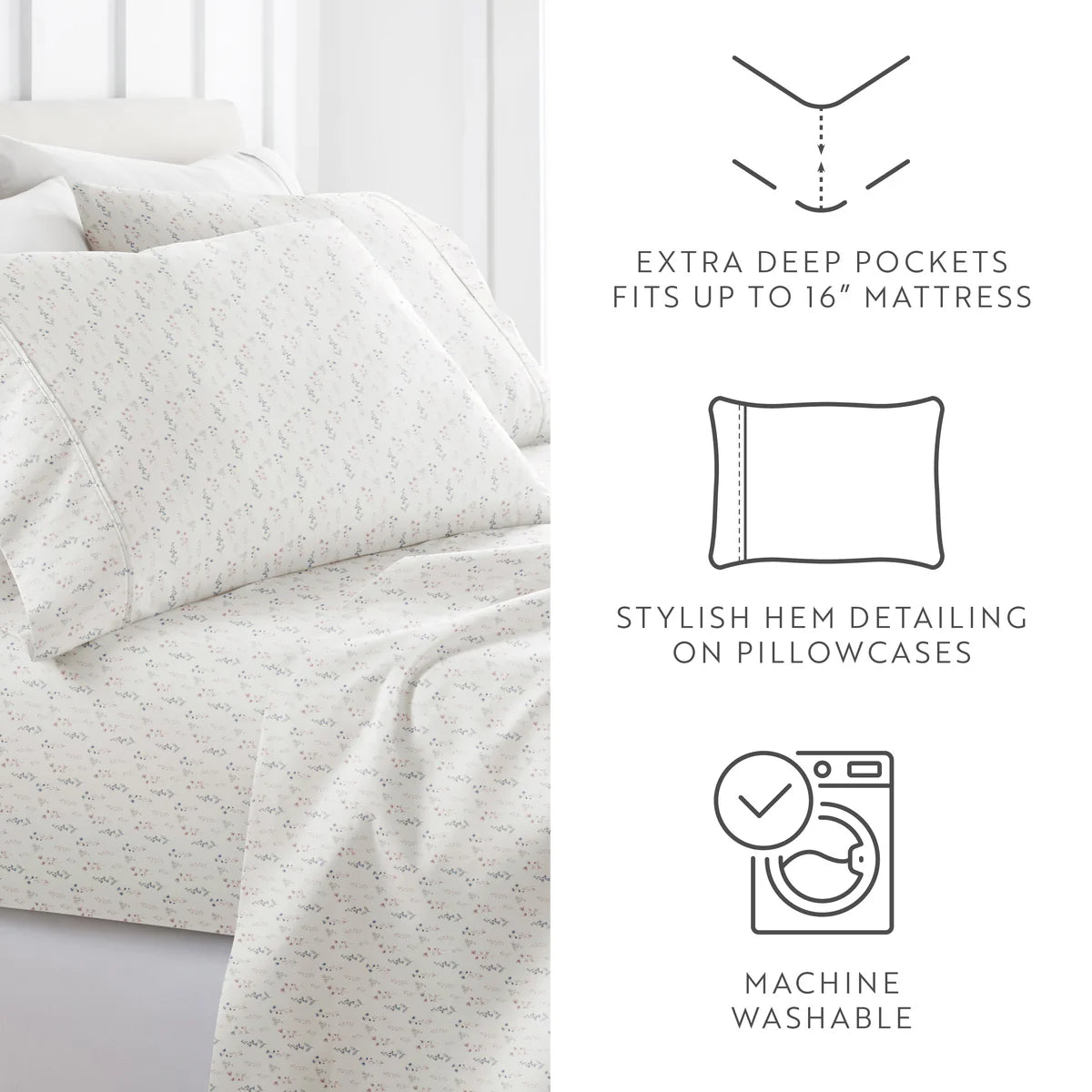 Painted Meadow 4-Piece Patterned Sheet Set