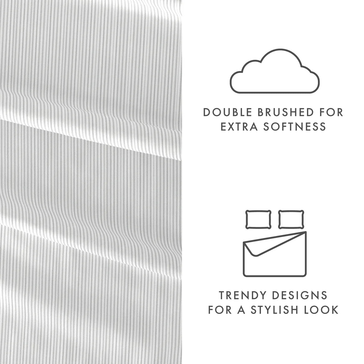 Pinstriped 4-Piece Patterned Sheet Set