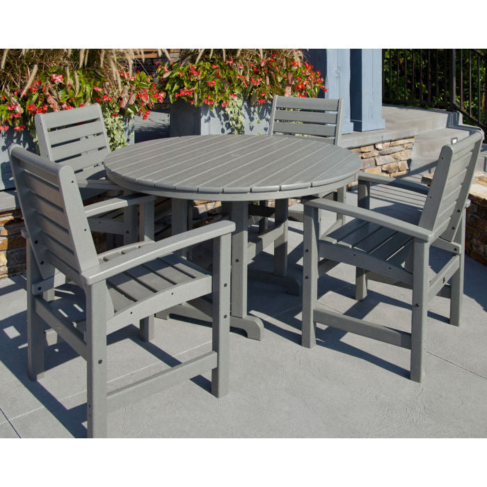 Polywood - Signature 5-Piece Round Farmhouse Dining Set - FREE SHIPPING