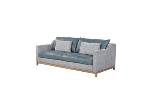 Pleasant Hill - Mist Leather Sofa with 2 Pillows