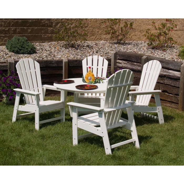Polywood - South Beach 5-Piece Round Farmhouse Dining Set - FREE SHIPPING