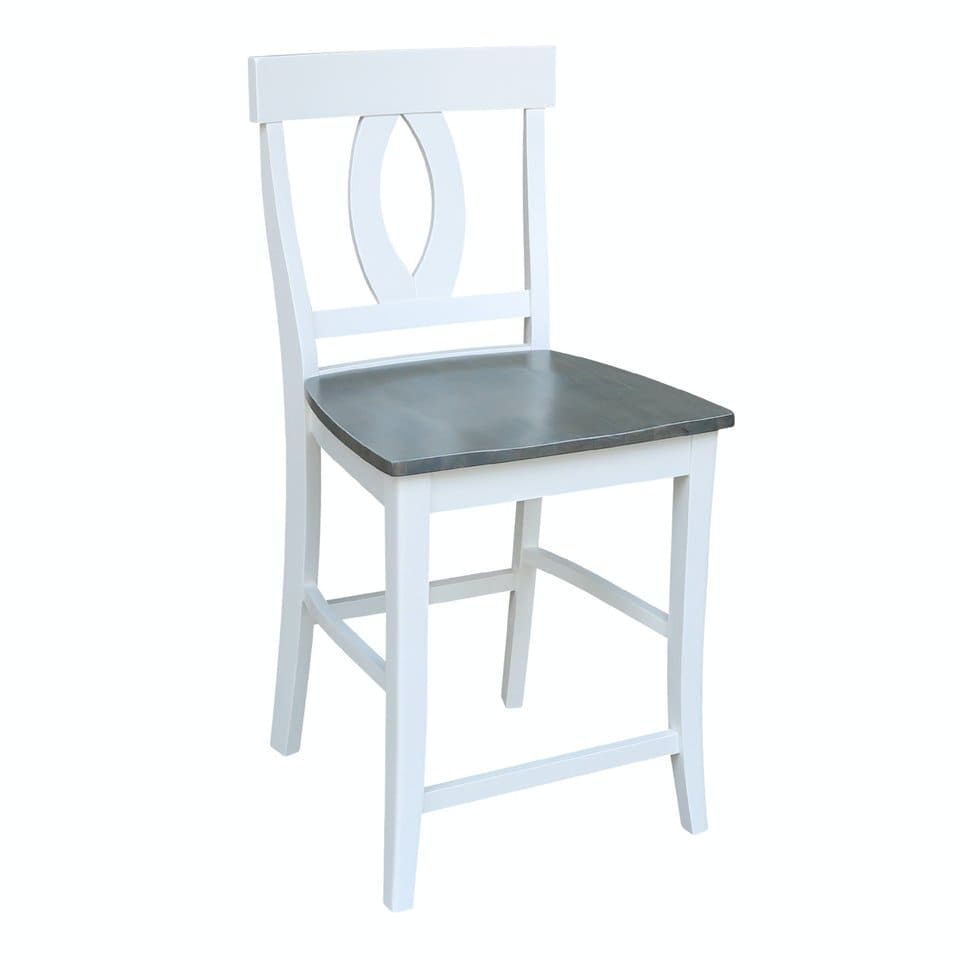 Cosmopolitan - 24" Verona Stool in Heather Gray & White
