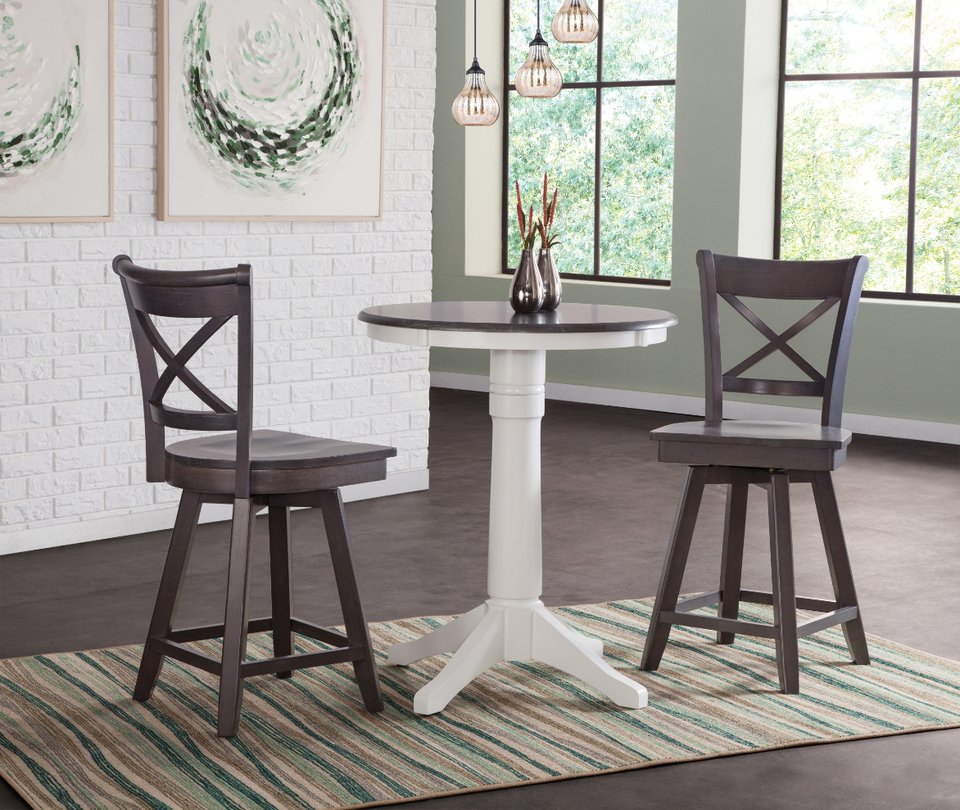 Dining Essentials - 41" H Charlotte Swivel Stool in Heather Gray