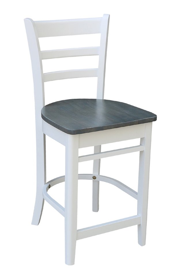 Dining Essentials - Emily Stool in Heather Gray & White (Set of 2)