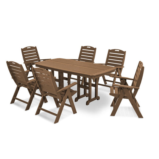 Polywood - Nautical Folding Highback Chair 7-Piece Dining Set - FREE SHIPPING