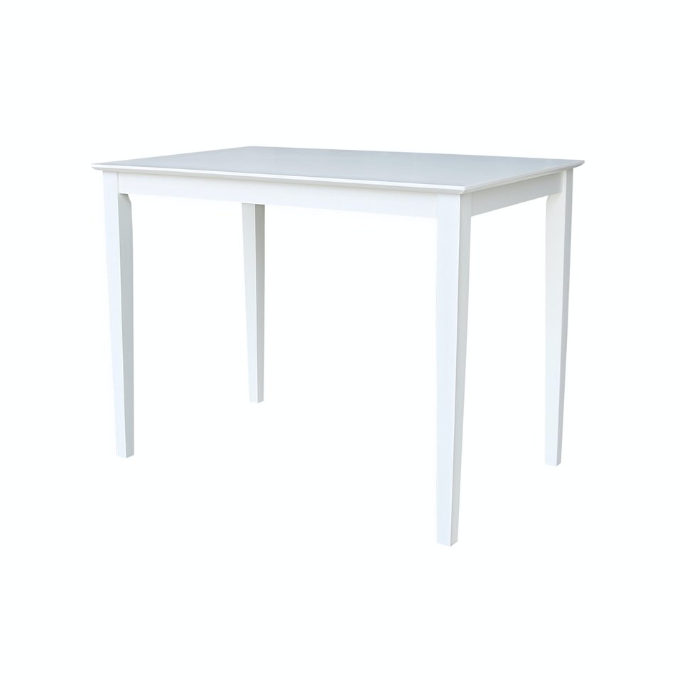 Dining Essentials - Rectangular Table Top w/ 36" H Shaker Legs in Pure White