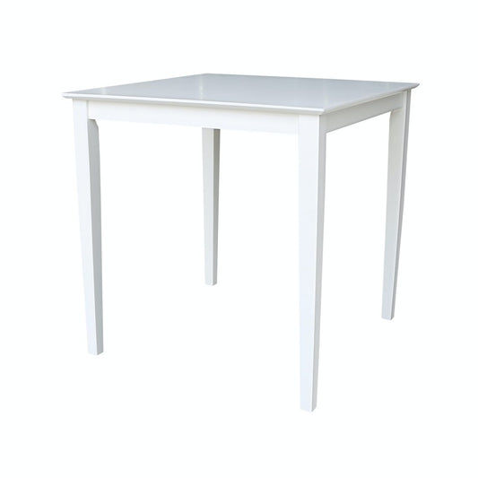 Dining Essentials - 36" Square Table Top w/ 36" H Shaker Legs in Pure White