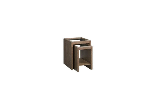 Trilogy - Cocoa Nesting Table with Glass Top