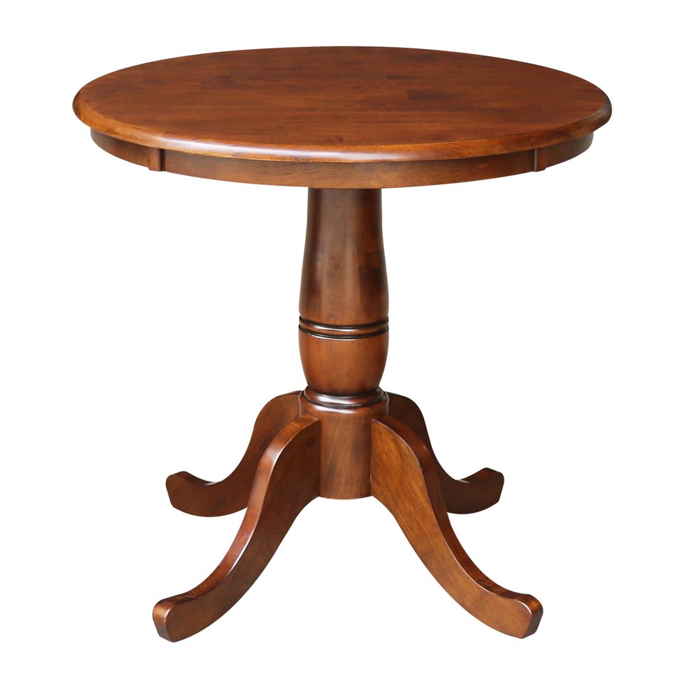 Dining Essentials- 30" Round Table Top w/ 30" H Traditional Pedestal in Espresso