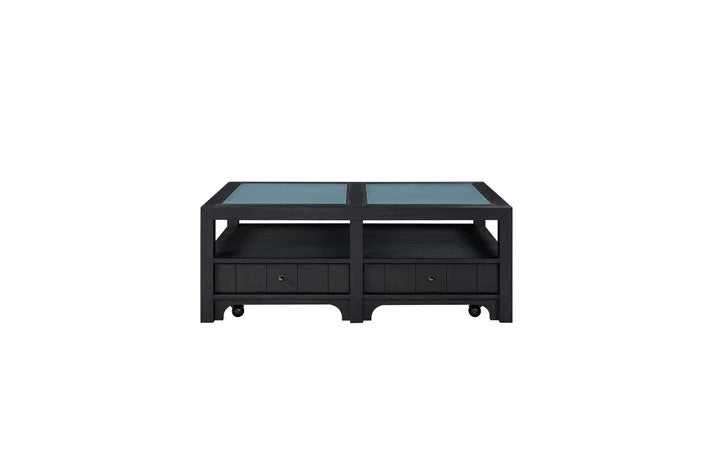 Pleasant Hill - Ebony Cocktail Table with Matte Glass Top