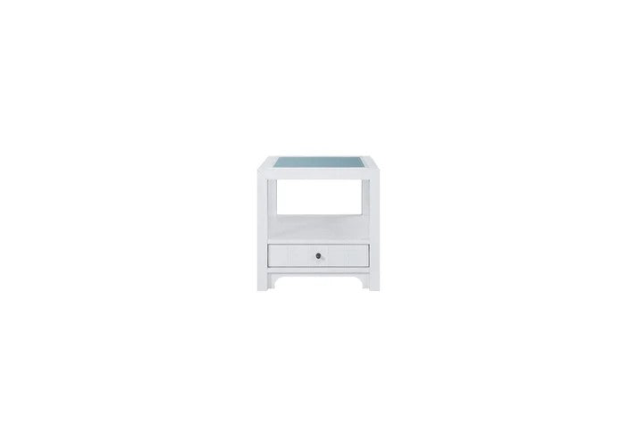 Pleasant Hill - Ivory End Table with Matte Glass Top