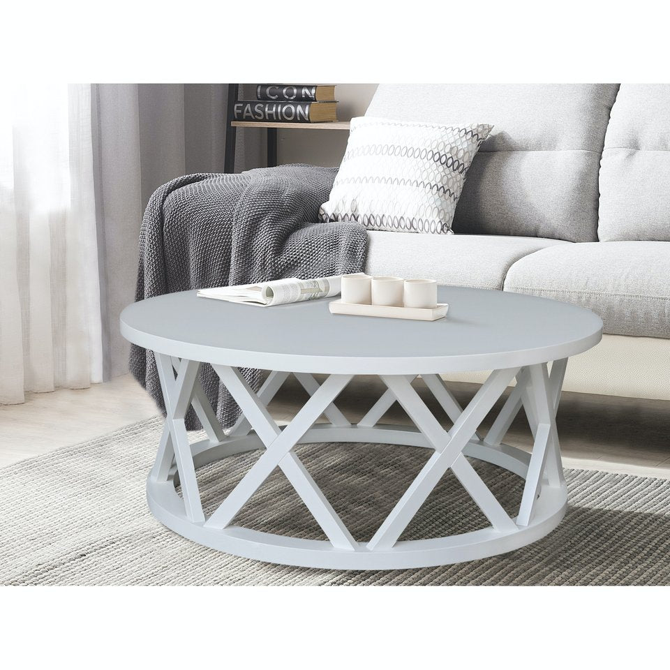 Home Accents - Ceylon Round Coffee Table in White