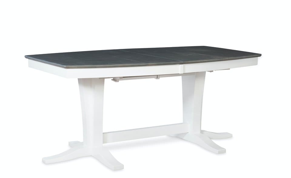 Cosmopolitan - Milano Double Pedestal Extension Table in Heather Gray & White