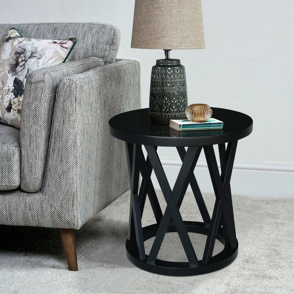 Home Accents - Ceylon Round End Table in Black