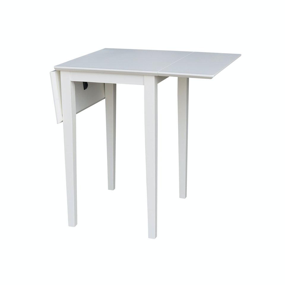 Dining Essentials - Small Drop Leaf Leg Table in Pure White
