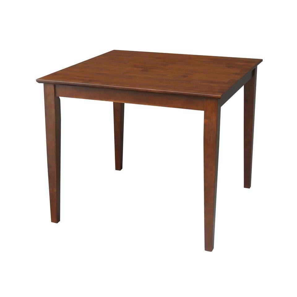 Dining Essentials - 36" Square Table Top w/ 30" H Shaker Legs in Espresso