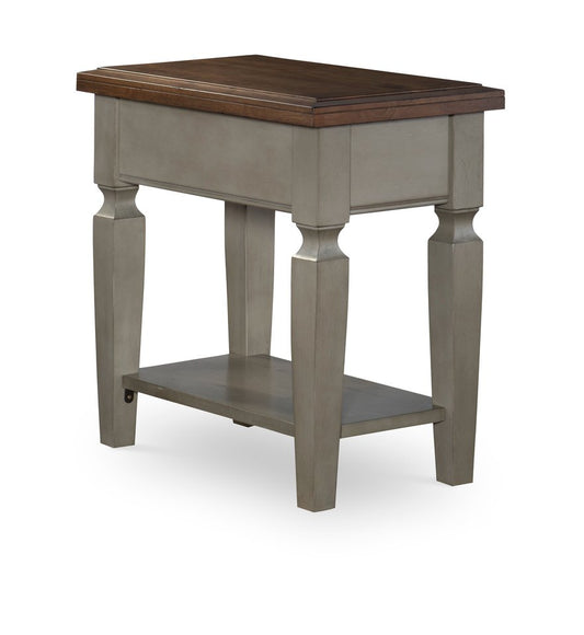 Home Accents - Vista Side Table in Hickory & Stone