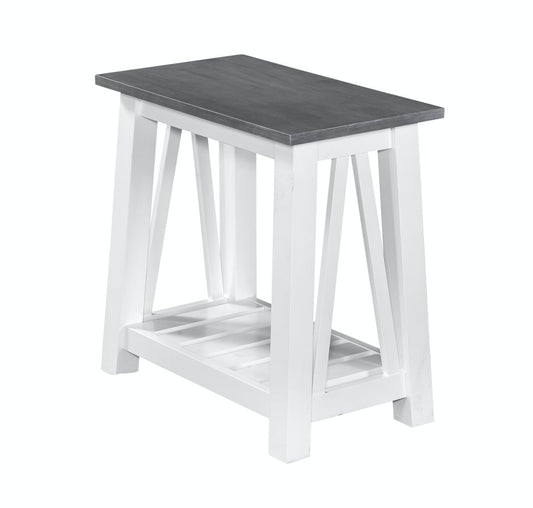 Home Accents - Surrey Narrow End Table in Heather Gray & White