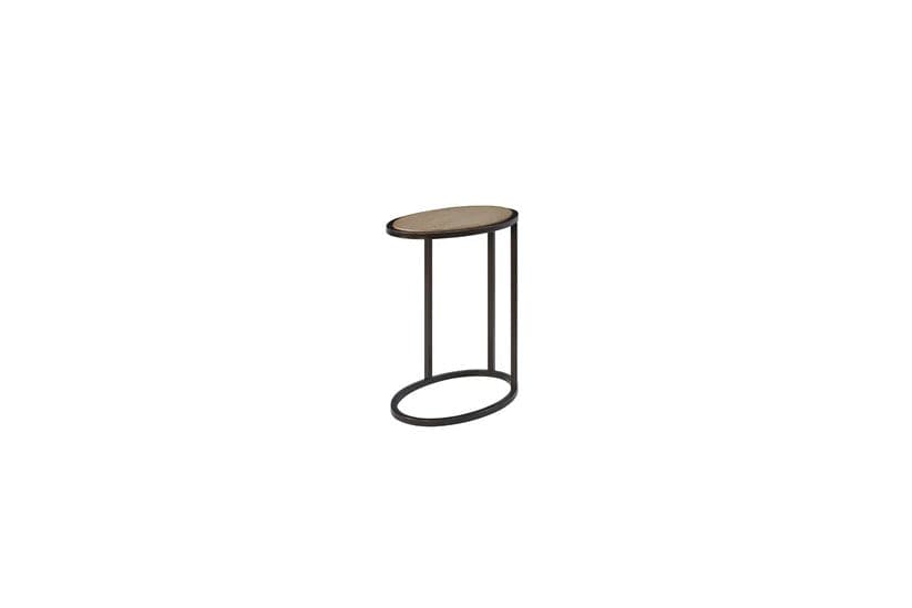 Trilogy - Toffee Wood Top Metal Chairside Table