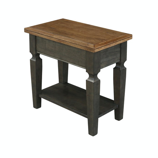 Home Accents - Vista Side Table in Hickory & Coal