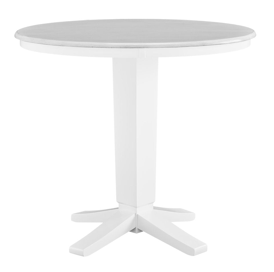 Hampton - 42" Round Table Top w/ 36" H Aria Pedestal in Chalk & White