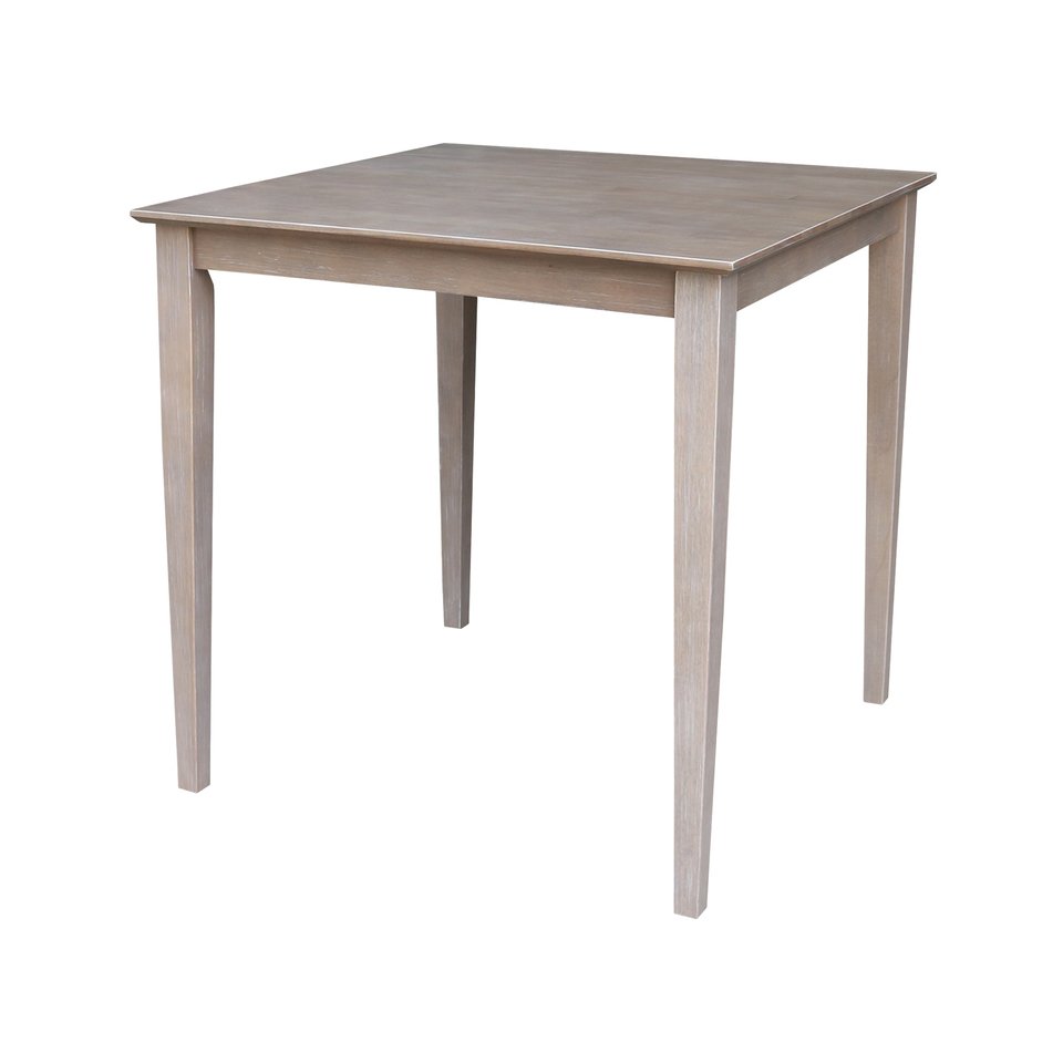 Dining Essentials - 36" Square Table Top w/ 36" H Shaker Legs in Taupe Gray