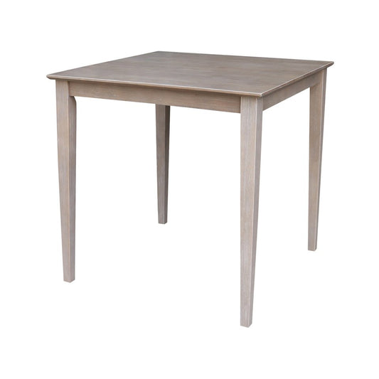 Dining Essentials - 36" Square Table Top w/ 36" H Shaker Legs in Taupe Gray