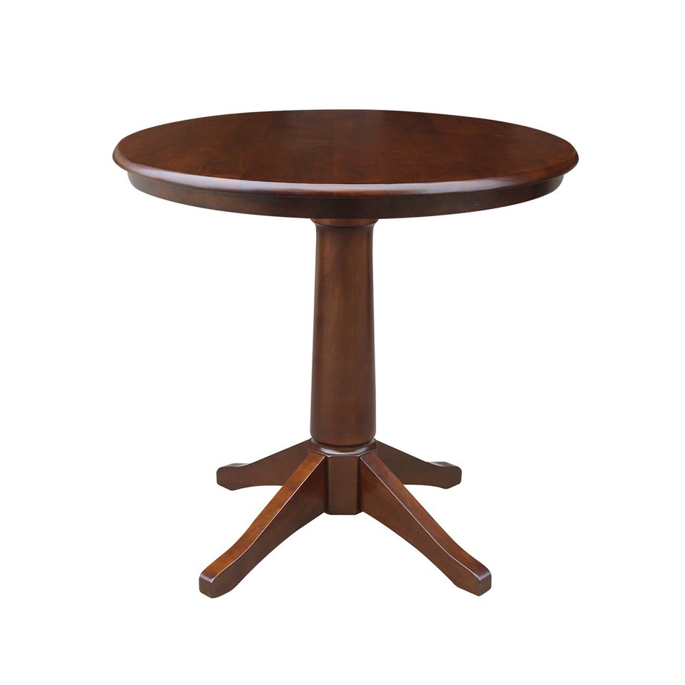 Dining Essentials - 36" Round Table Top w/ 30" H Transitional Pedestal in Espresso