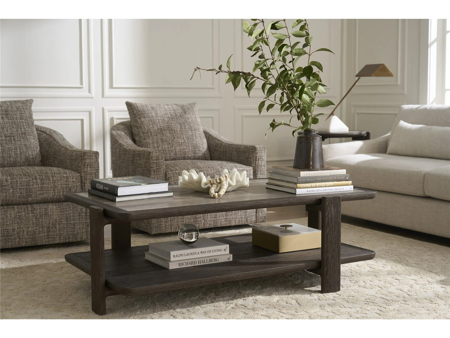 Universal - Sable & Desert-Modern Sable & Stone Cocktail Table