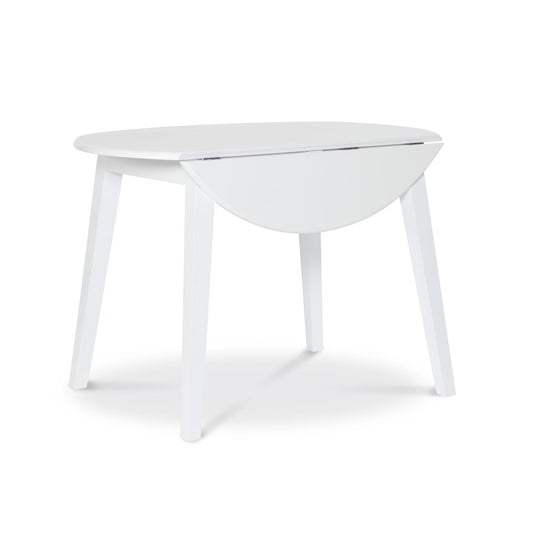 Dining Essentials - 42" Round Drop Leaf Table in Pure White