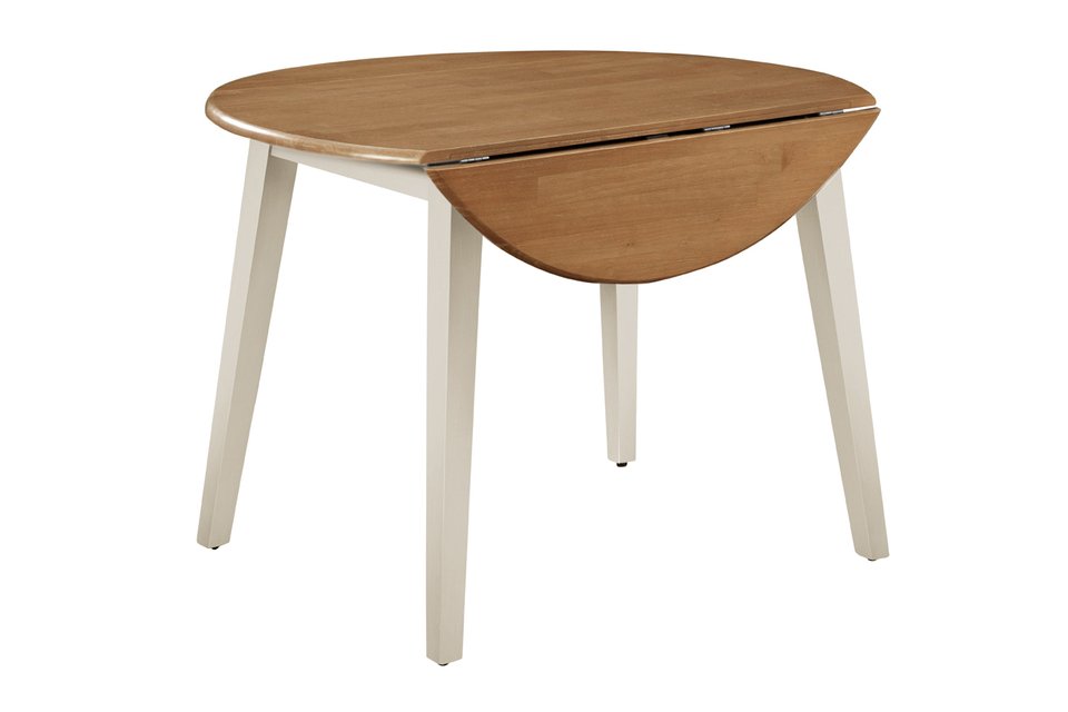 Dining Essentials - 42" Drop Leaf Leg Table in Hickory & Shell