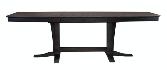 Cosmopolitan - Extension Table and Double Pedestal Base in Coal & Black