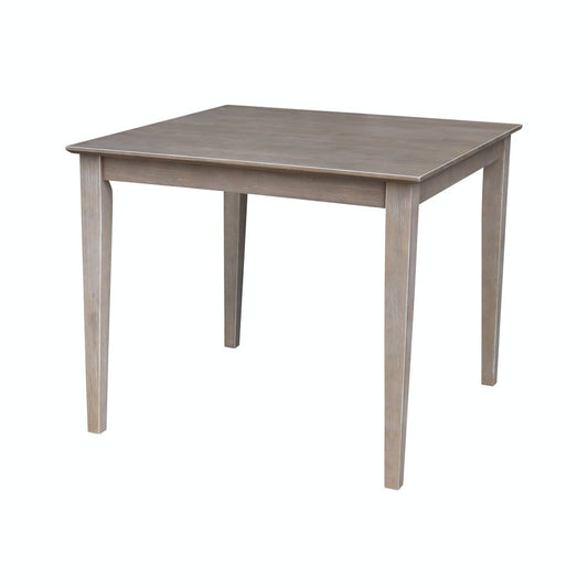 Dining Essentials - 36" Square Table Top w/ 30" H Shaker Legs in Taupe Gray