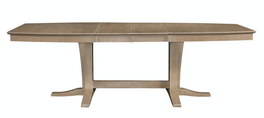 Cosmopolitan - Extension Table Top & Double Pedestal Base in Taupe Gray