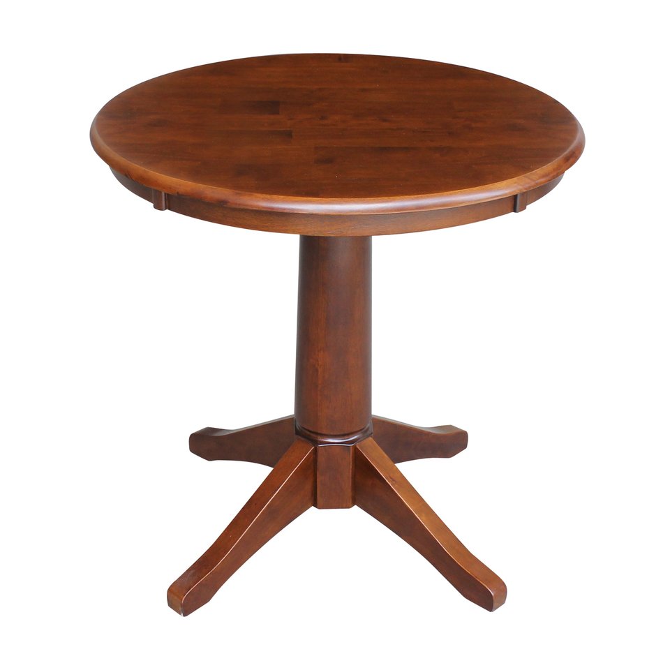 Dining Essentials - 30" Round Table Top w/ 30" H Transitional Pedestal in Espresso