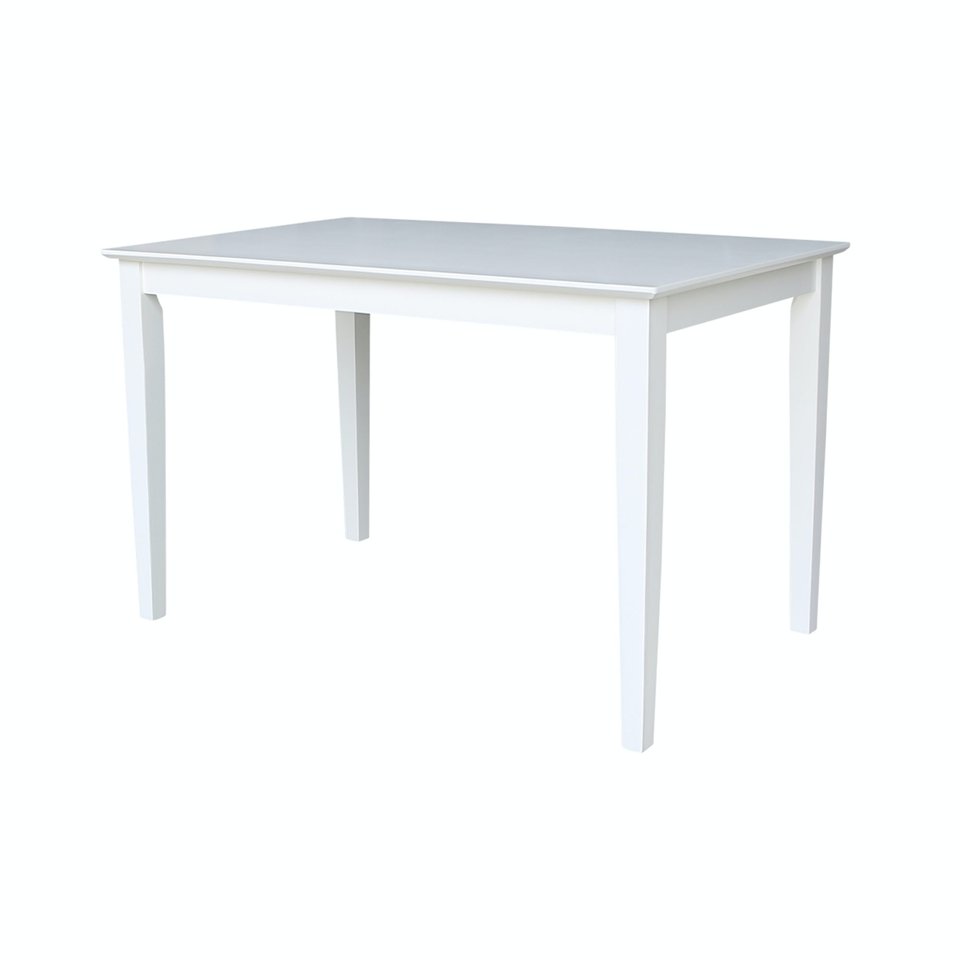 Dining Essentials - Rectangular Table Top w/ 30" H Shaker Legs in Pure White