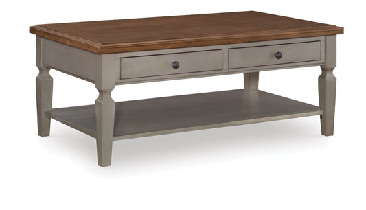 Home Accents - Vista Coffee Table in Hickory & Stone