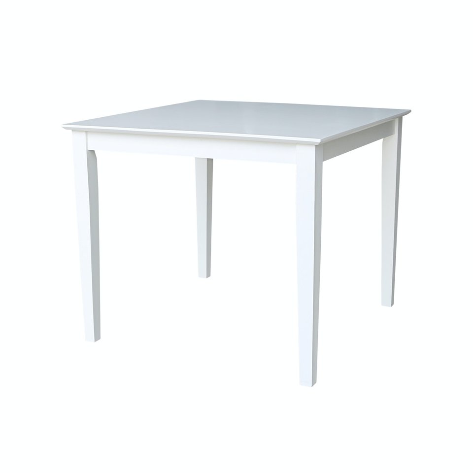 Dining Essentials - 36" Square Table Top w/ 30" H Shaker Legs in Pure White