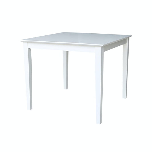 Dining Essentials - 36" Square Table Top w/ 30" H Shaker Legs in Pure White