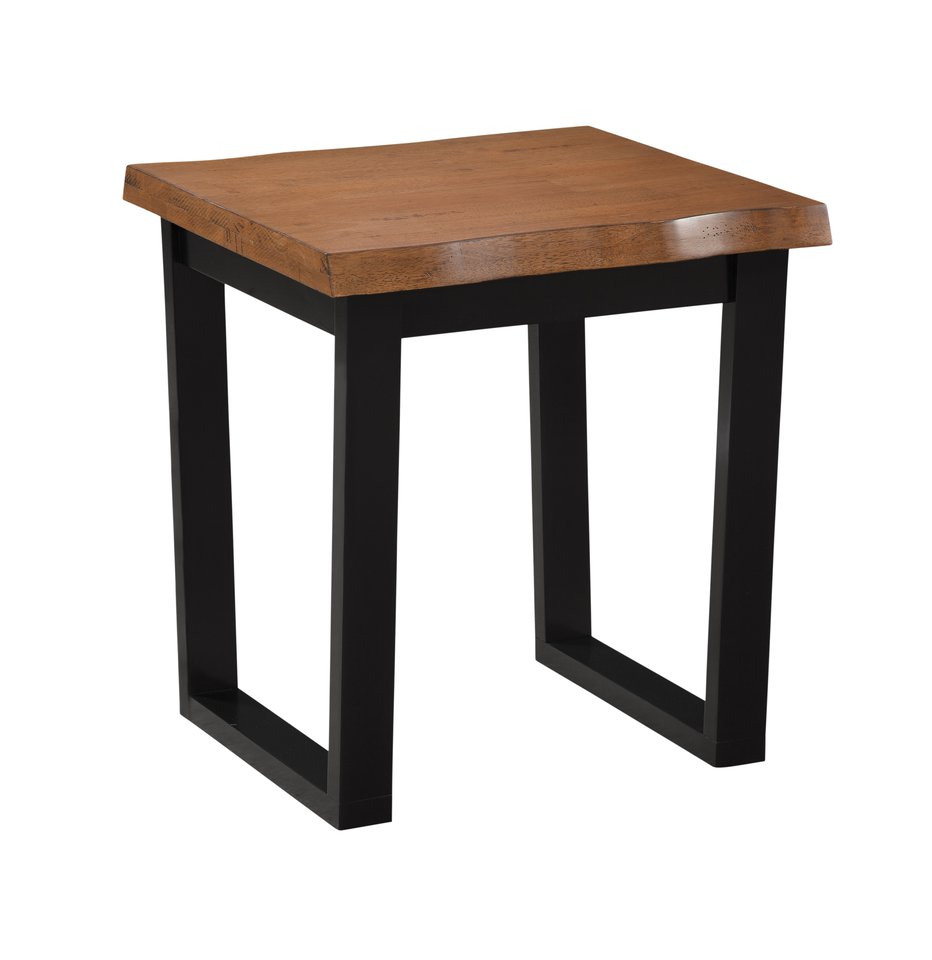 Home Accents - Live Edge End Table in Bourbon Oak & Black