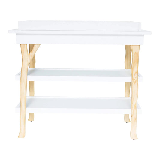 Branch Open Shelf Changing Table in Natural w/ Snow