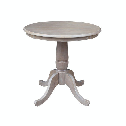Dining Essentials - 30" Round Table Top w/ 30" H Traditional Pedestal in Taupe Gray