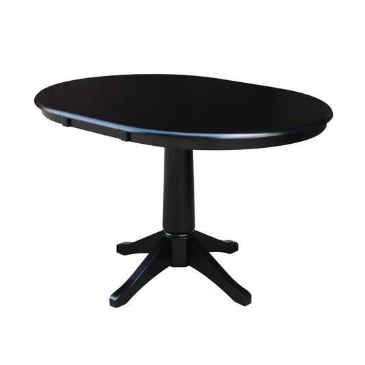 Dining Essentials - 36" Extension Table Top w/ 30" H Transitional Pedestal in Black